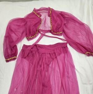 Vintage sheer pink dance costume set